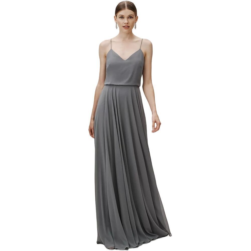 Jenny Yoo Inesse Dress size 8 bhldn grey flowy classic